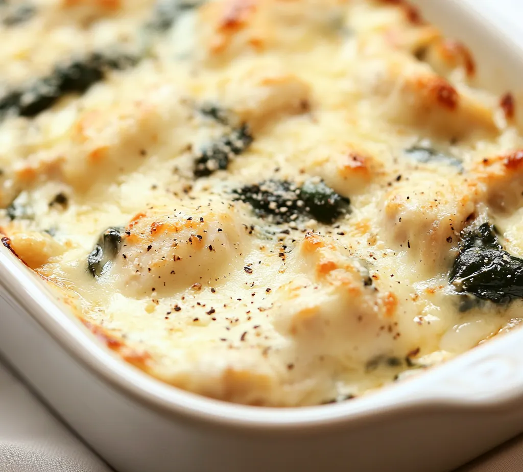 This creamy chicken and spinach casserole is a perfect blend of flavors that come together to create a comforting dish ideal for any occasion. The combination of tender shredded chicken and fresh spinach enveloped in a rich, cheesy sauce offers a tantalizing texture that warms the heart and satisfies the soul. With each bite, the smooth cream cheese and tangy sour cream intermingle beautifully, creating a flavor profile that is both robust and comforting.