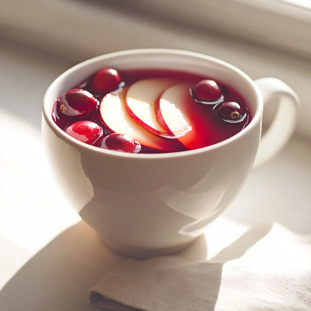 The Cozy Cranberry Apple Infusion is a warm beverage perfectly suited for chilly days, bringing comfort and warmth to any gathering. This delightful drink combines the tartness of cranberry with the sweetness of apple, creating a harmonious blend that is both refreshing and soothing. Imagine settling down on a cold evening, wrapped up in a blanket, and enjoying this aromatic infusion as the scents of cinnamon and apple waft around you. The Cozy Cranberry Apple Infusion is not just a drink; it's an experience that can elevate the atmosphere of any occasion.