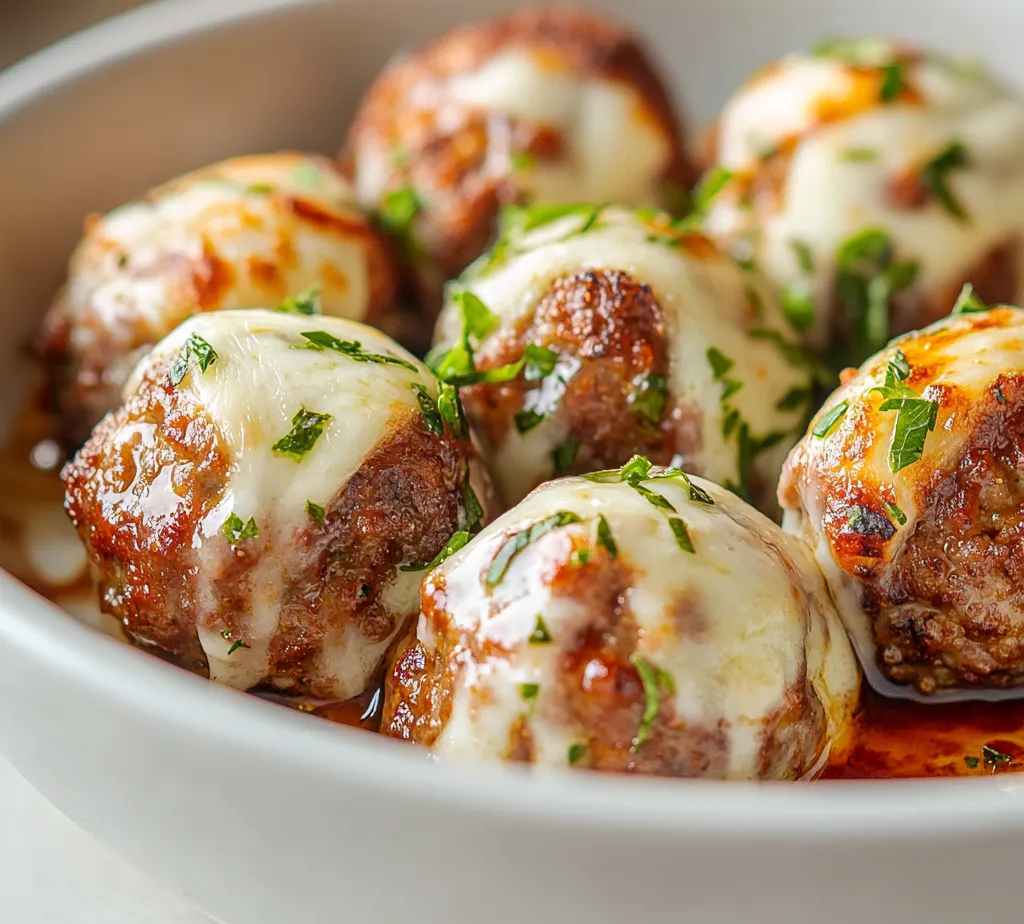 A delicious twist on traditional meatballs, Cheesy Meatball Bombs offer a fun and flavorful option that is perfect for family dinners or social gatherings. These delectable bites cleverly combine seasoned ground beef, creamy mozzarella, and convenient pizza dough into a warm and inviting package that everyone will love. The combination of savory meat, melty cheese, and flaky dough makes these bombs a standout dish that will definitely impress your guests.