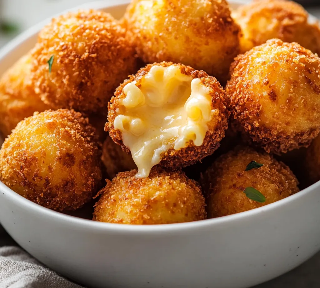 Delve into the delicious world of comfort food with a twist by exploring the crispy fried mac and cheese balls. This delectable dish transforms creamy, cheesy macaroni into a crunchy, golden snack that is perfect for parties, game days, or simply as a tasty indulgence. The delightful combination of textures—gooey cheese encased in a crispy exterior—creates an irresistible treat that will leave cheese lovers yearning for more. Each ball serves as a perfect bite-sized snack, allowing you to indulge without overdoing it.