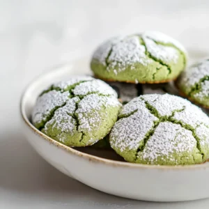The unique combination of matcha green tea and white chocolate brings a delightful twist to the classic crinkle cookie. Not only are these Matcha White Chocolate Crinkle Cookies visually appealing with their bright green color, but they also offer a rich, buttery flavor complemented by the sweetness of white chocolate. The earthiness of matcha provides a contrast to the creamy texture of white chocolate, culminating in a harmonious blend that is sure to please your palate.