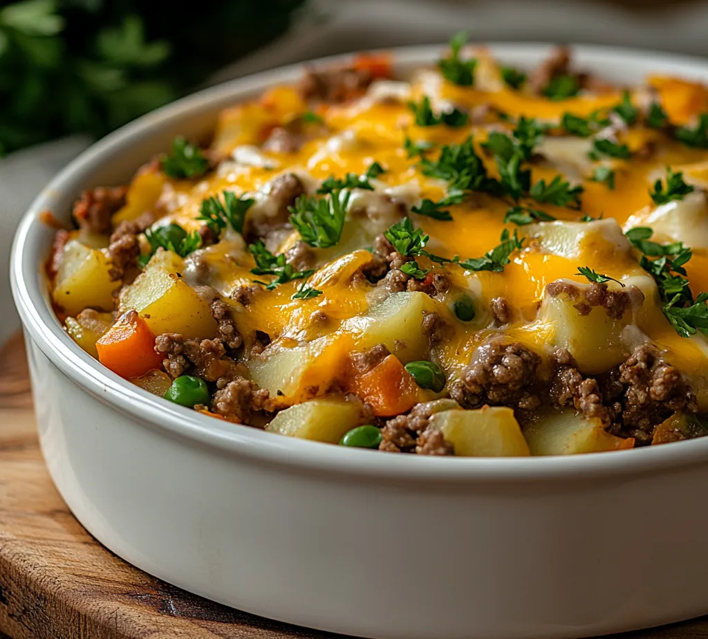 Hobo Casserole is a classic comfort food that evokes the warmth and nostalgia of home-cooked meals. This delightful dish deftly combines layers of ground beef, hearty vegetables, and tender potatoes, baked together for a fulfilling experience. Perfect for family dinners or gatherings, Hobo Casserole promises not just a satisfying meal but also a wonderful way to bring people together around the dinner table.