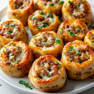 Savory Sausage Pinwheels Delight is a delectable appetizer that brings together the bold flavors of Italian sausage and melty mozzarella wrapped in crispy crescent roll dough. This recipe is not just a mere snack; it's a celebration of taste and texture that will tantalize your taste buds. The combination of the savory sausage melded with the gooey cheese enveloped in the flaky dough results in a mouth-watering treat that’s perfect for multiple occasions. Whether you're hosting a party, watching a game, or looking for a cozy dish to enjoy at home, these pinwheels are bound to impress.