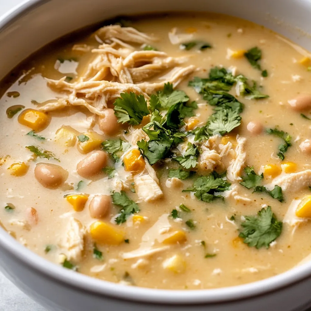 An inviting aroma wafts from the kitchen as the creamy, delightful slow-cooker white chicken chili simmers away. This comforting dish melds tender chicken with a medley of wholesome ingredients, perfect for a cozy family dinner or a gathering with friends. The rich flavors are enhanced by using a slow cooker, which allows the ingredients to meld beautifully over several hours, creating a hearty meal that nourishes both body and soul.