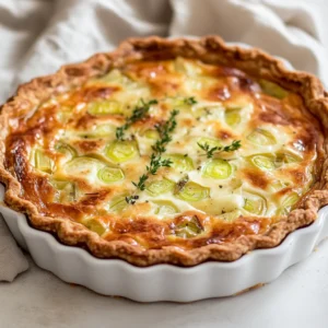 Delve into the delightful world of French cuisine with this Gruyere and Leek Tart. This savory dish encapsulates the essence of elegant French flavors, making it a perfect centerpiece for any meal. As you prepare this creamy and rich tart, you're not just cooking; you're embracing a part of French culinary tradition. The combination of creamy Gruyere cheese and tender leeks enveloped in a flaky pre-made pie crust offers both comfort and sophistication, ideal for a cozy family dinner or an elegant gathering with friends.