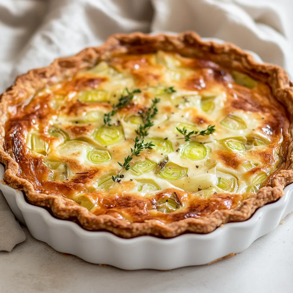 Delve into the delightful world of French cuisine with this Gruyere and Leek Tart. This savory dish encapsulates the essence of elegant French flavors, making it a perfect centerpiece for any meal. As you prepare this creamy and rich tart, you're not just cooking; you're embracing a part of French culinary tradition. The combination of creamy Gruyere cheese and tender leeks enveloped in a flaky pre-made pie crust offers both comfort and sophistication, ideal for a cozy family dinner or an elegant gathering with friends.