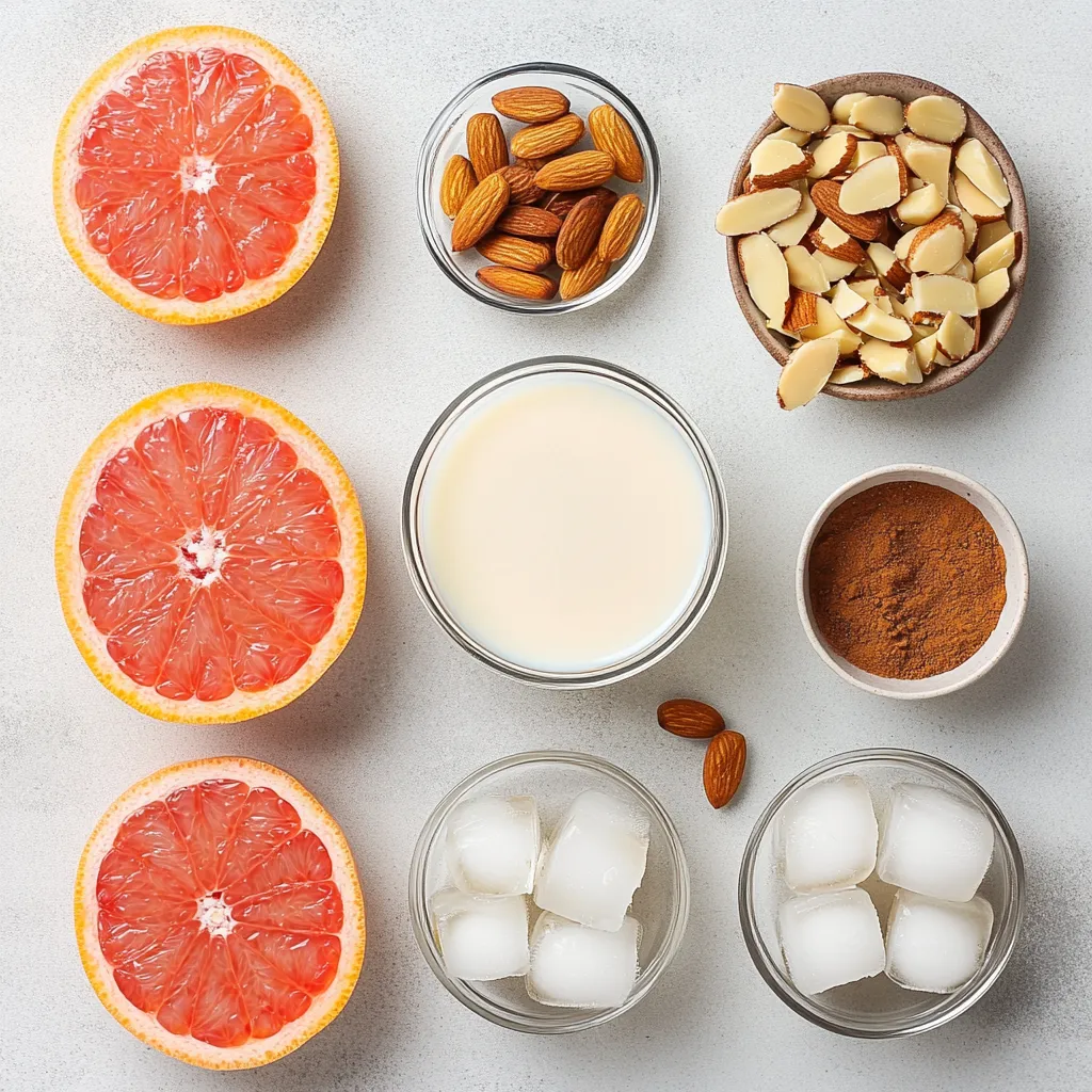 Vanilla Almond Citrus Delight is a refreshingly vibrant beverage that captures the essence of citrus with creamy undertones. This delightful drink combines the zesty juice of grapefruit with the smoothness of almond milk, enhanced by layers of vanilla and a hint of cinnamon. Its harmonious balance of flavors makes it not just a drink, but also an experience that can invigorate your palate. The natural sweetness of maple syrup complements the tartness of grapefruit, creating a unique flavor profile that's sure to please anyone.