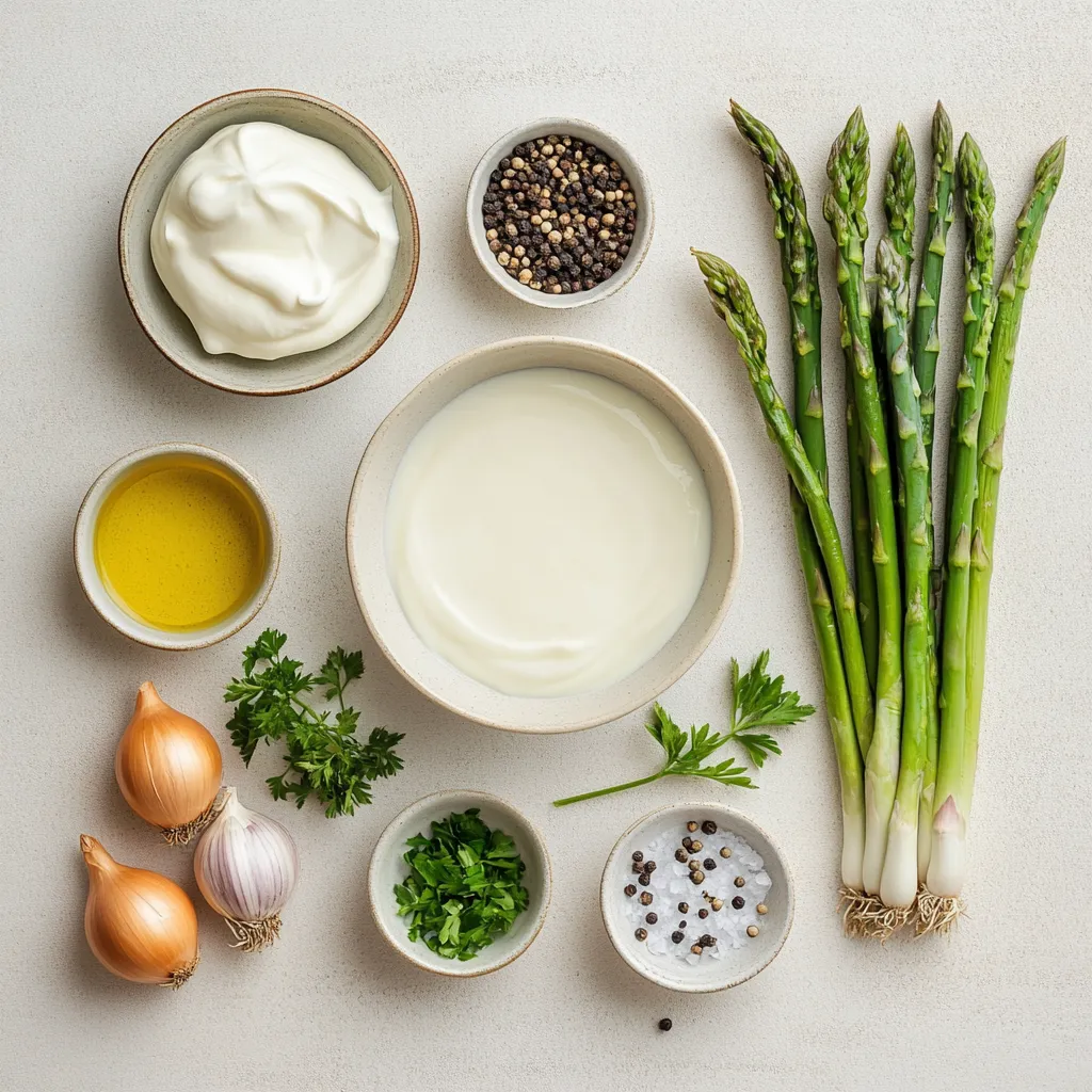 The Velvety Asparagus Delight Soup is a luxurious addition to your recipe repertoire, presenting an exquisite balance between rich flavors and nutritious ingredients. This American soup is not only simple to make but also elevates the natural taste of fresh asparagus, making it a perfect choice for both casual dinners and elegant gatherings. The delightful blend of fresh asparagus, aromatic garlic, and sweet onions creates a symphony of flavors that dances on your palate, giving you a truly comforting dining experience.