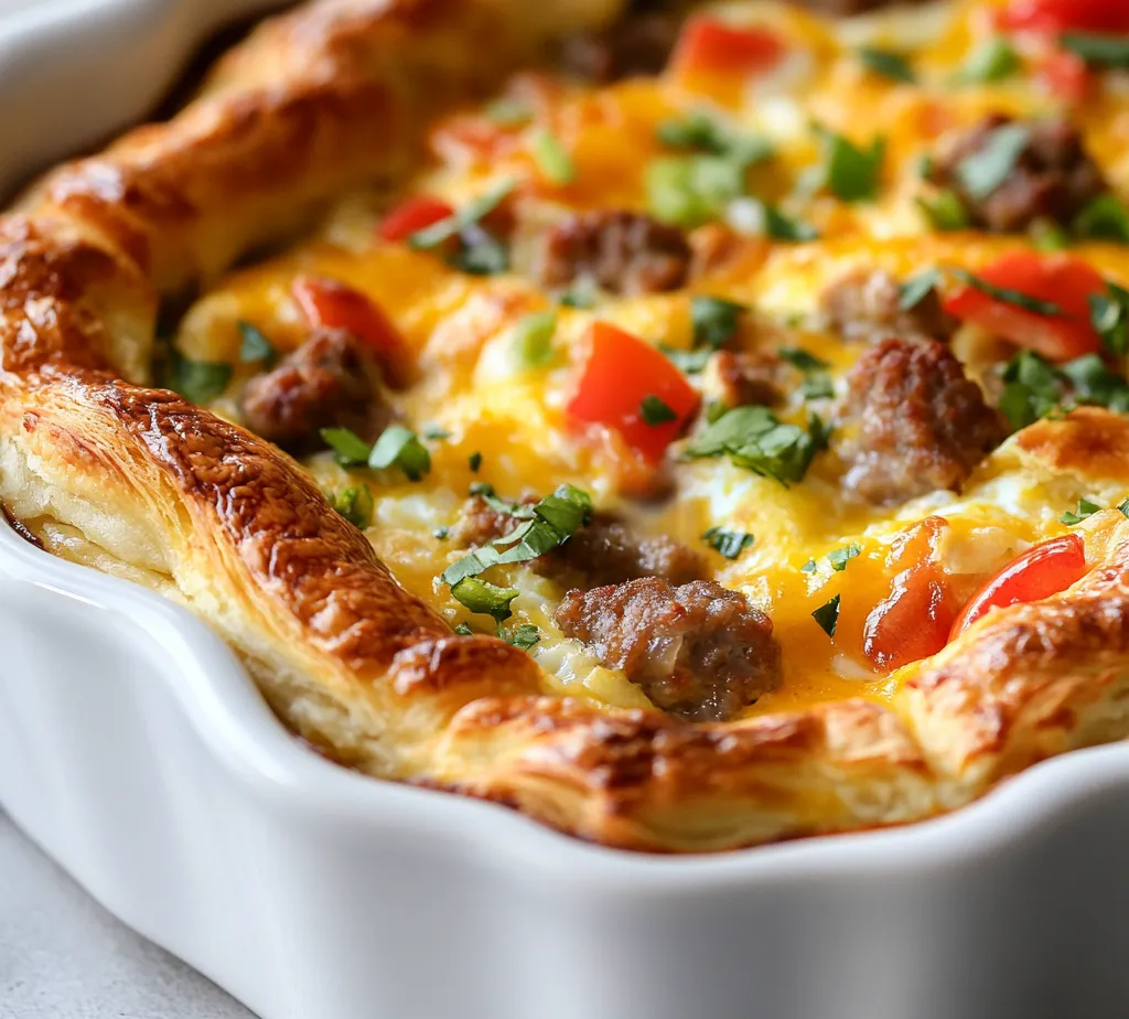 Breakfast casseroles have earned their place as a favorite for any morning meal gathering, blending the best of convenience and comfort. Their appeal lies in the ability to prepare them in advance, allowing for leisurely mornings without sacrificing flavor. Among these delightful recipes, the Savory Crescent Roll Breakfast Bake stands out for its accessibility and delicious taste. Utilizing refrigerated crescent roll dough as a base not only simplifies the process but also adds a flaky, buttery layer that complements the hearty fillings beautifully.