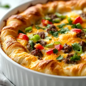 Breakfast casseroles have earned their place as a favorite for any morning meal gathering, blending the best of convenience and comfort. Their appeal lies in the ability to prepare them in advance, allowing for leisurely mornings without sacrificing flavor. Among these delightful recipes, the Savory Crescent Roll Breakfast Bake stands out for its accessibility and delicious taste. Utilizing refrigerated crescent roll dough as a base not only simplifies the process but also adds a flaky, buttery layer that complements the hearty fillings beautifully.