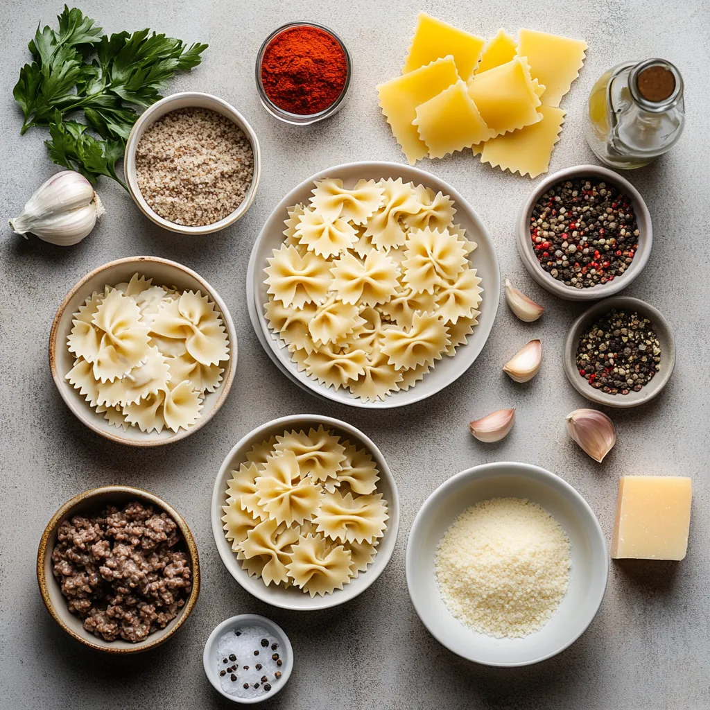 Creamy Parmesan Garlic Beef Bowtie Pasta Delight is a dish that perfectly balances richness and simplicity, making it an ideal choice for weeknight dinners or cozy gatherings. This pasta dish combines tender bowtie pasta with savory ground beef, a luscious cream sauce, and robust garlic flavors, creating a comforting meal in under 30 minutes. The beauty of this recipe lies in its ability to convert simple ingredients into a delectable main course that appeals to both children and adults alike.