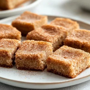 Explore the delightful world of American desserts with these irresistible Snickerdoodle Blondies. Combining the richness of blondies with the warm flavors of cinnamon and brown sugar, this treat is perfect for gatherings or a cozy night in. These blondies are incredibly moreish, boasting all the comforting elements of traditional snickerdoodle cookies while offering a chewy texture that's simply addictive.