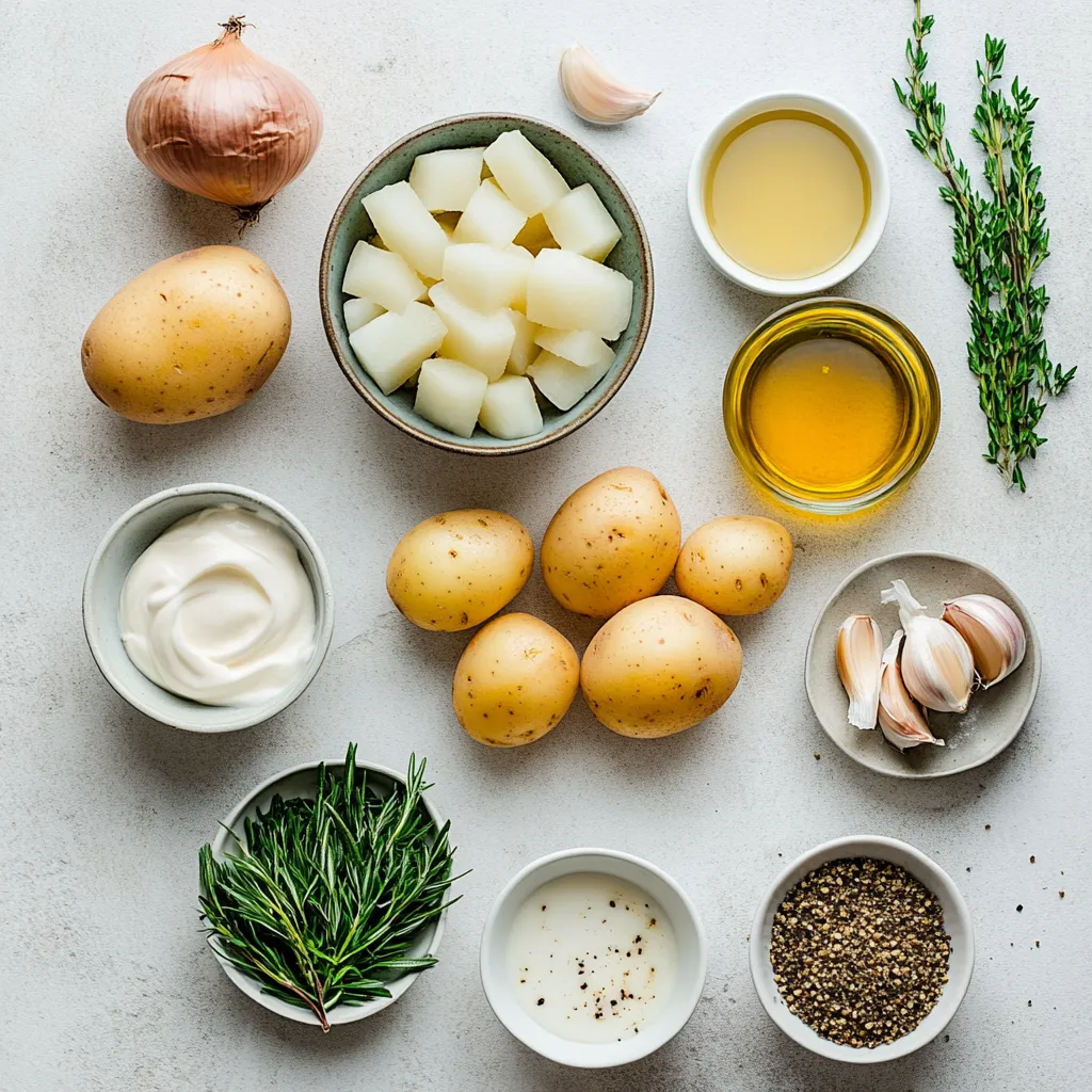 Explore the warm and comforting world of creamy herb-infused potato soup. This delightful dish is a wonderful blend of flavors that brings together the earthiness of potatoes and the aromatic qualities of herbs. It is particularly perfect for chilly evenings or can serve as a comforting starter for gatherings with family and friends. With a surprisingly simple method and minimal ingredients, this soup is not only easy to prepare but also packed with layers of delicious flavors and creamy richness.