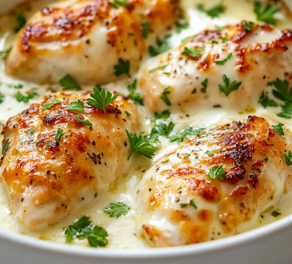 The Creamy Dream Chicken Delight is a luscious chicken dish that strikes the perfect balance between rich flavors and comfort food appeal. With its creamy cheese topping and succulent chicken, this recipe is an excellent choice for family dinners or special occasions. The creamy cheese sauce, made from a delightful blend of cream cheese, shredded cheddar, ranch seasoning, and chicken broth, enhances the tender chicken and creates an inviting dish that everyone will love. Its versatility allows it to pair beautifully with various sides, making it a fantastic option for any meal.