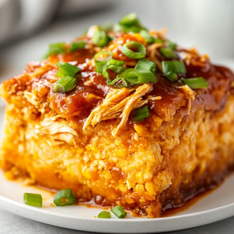 The BBQ Chicken Cornbread Bake is an innovative and delectable dish that marries the smoky flavors of barbecue with the comforting texture of cornbread. This dish seamlessly combines the sweet and tangy notes of barbecue sauce with the heartiness of cornbread, making it a go-to recipe for anyone looking to impress at their next dinner party or family gathering. The method of layering these ingredients creates not just a feast for the stomach but also for the eyes. The bake emerges from the oven with a golden brown top, and its aroma wafting through your kitchen is nothing short of irresistible.