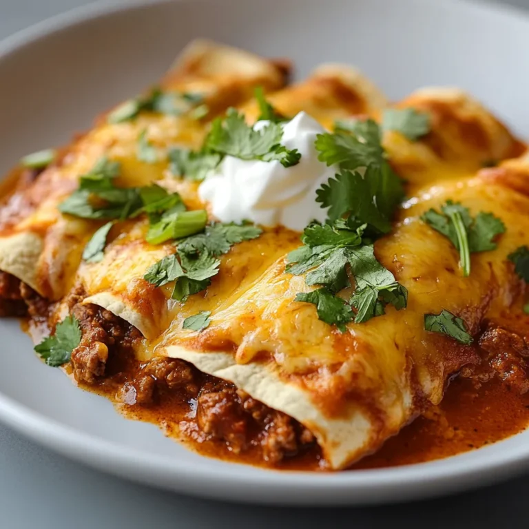 Beef enchiladas are a classic dish that brings together a delightful combination of flavors and textures. This particular recipe for Beef Enchiladas Extravaganza highlights the richness of seasoned ground beef paired with creamy black beans, all enveloped in soft tortillas and topped with a generous layer of melted cheese. Whether you are hosting a family dinner or looking for a comforting meal after a long day, these enchiladas are the perfect choice. They are hearty, satisfying, and immensely delicious, making them a staple in many households.