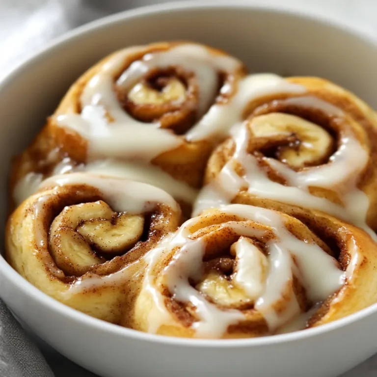 Banana Cinnamon Rolls with Cream Cheese Frosting are the ideal blend of flavor and comfort, making them perfect for breakfast or dessert. These delectable rolls showcase the natural sweetness of ripe bananas paired with the warm, aromatic essence of cinnamon, delivering a truly delightful treat. Each bite is a cozy explosion of flavors, creating a warm atmosphere that can brighten any morning or serve as a satisfying conclusion to your day. Topped with a rich and creamy frosting, these rolls are not only a feast for the taste buds but also a visual delight for any gathering.