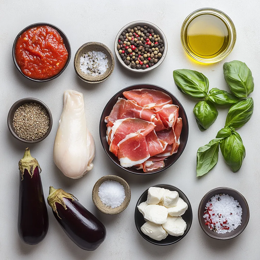 Sizzling Chicken Sorrentino is a delightful Italian main course that perfectly balances flavor and texture. This dish features succulent chicken breasts layered with flavorful prosciutto and sautéed eggplant, all topped with marinara sauce and melting mozzarella cheese. Not only does it offer a burst of flavors with every bite, but the harmonious blend of ingredients also adds a visual appeal, making it an attractive centerpiece for any dining table.