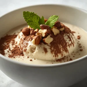 The Velvety Vanilla Hazelnut Delight is an exquisite dessert that marries rich flavors and creamy textures. Perfect for special occasions or a sweet treat at home, this delicacy showcases the elegant pairing of vanilla and hazelnuts in a delightful way. The smoothness of mascarpone cheese and the rich, buttery taste of hazelnuts create a balance that will leave anyone who tries it yearning for more. This dessert is more than just a satisfying treat; it serves as a beautiful representation of gourmet flavors that can be achieved in your very own kitchen.