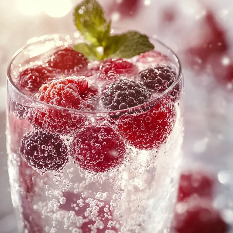 The Wild Berry Sparkling Refresher is a delightful beverage that perfectly embodies the essence of summer with its bright and vibrant flavors. This drink is a beautiful medley of assorted fresh berries, sweetness from honey or agave syrup, and a hint of tartness from freshly squeezed lemon juice, all seamlessly combined with effervescent sparkling water. Ideal for warm days or as a refreshing option at gatherings with friends and family, this refresher not only quenches thirst but also brings a burst of color and festivity to any occasion.