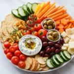 The Colorful Appetizer Party Platter is a vibrant, visually appealing dish that's perfect for a variety of occasions. Whether you're hosting a casual get-together or a formal gathering, this platter adds a touch of elegance to your table. Featuring an assortment of fresh vegetables, tangy dips, and delightful cheeses, it’s not only delicious but also visually stunning. This colorful medley is designed to please both the eyes and the palate, making it an excellent choice for entertaining.