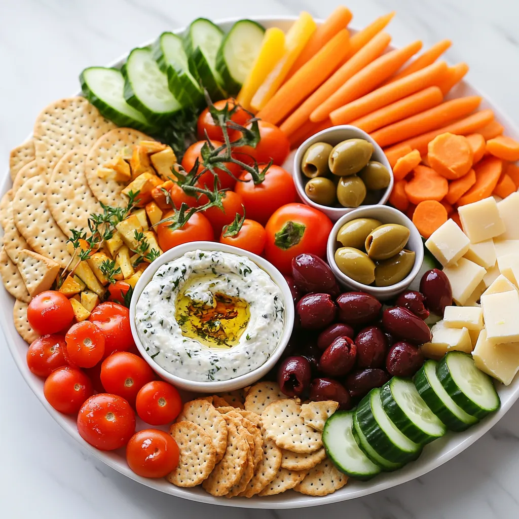 The Colorful Appetizer Party Platter is a vibrant, visually appealing dish that's perfect for a variety of occasions. Whether you're hosting a casual get-together or a formal gathering, this platter adds a touch of elegance to your table. Featuring an assortment of fresh vegetables, tangy dips, and delightful cheeses, it’s not only delicious but also visually stunning. This colorful medley is designed to please both the eyes and the palate, making it an excellent choice for entertaining.
