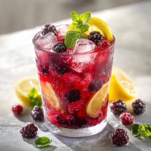 The Wild Berry Sparkling Cooler is an invigorating and refreshing beverage that perfectly captures the essence of summer in every sip. With a delightful medley of mixed wild berries combined with sparkling water, this drink is a feast for both the eyes and palate. Whether you’re enjoying a sunny afternoon on the patio, hosting a backyard barbecue, or looking for a vibrant drink option for a special gathering, this cooler makes for an excellent choice. The use of fresh ingredients not only elevates the taste but also offers a healthful twist, allowing you to indulge guilt-free.
