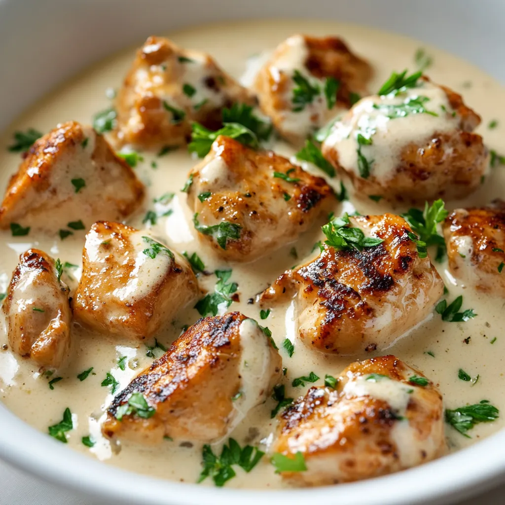 This article explores a delectable recipe for Creamy Garlic Delight with Grilled Chicken Bites, a dish that captures the essence of Italian cuisine. With its rich flavors and creamy texture, it is perfect for impressing guests or enjoying a cozy family dinner. The combination of char-grilled chicken and a silky, aromatic garlic sauce creates a symphony of tastes that delights the palate. Whether you’re hosting a gathering or settling in for a casual weeknight meal, this recipe promises to elevate the dining experience.