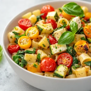 Mediterranean cuisine is often celebrated for its vibrant colors, fresh flavors, and wholesome ingredients, and the Mediterranean Veggie Pasta with Baked Feta is no exception. This delightful dish masterfully merges the robust taste of fresh vegetables with the creaminess of baked feta cheese, creating a meal that is both exceedingly satisfying and nutritious. Whether you are looking for a quick weeknight dinner or an inviting dish for a weekend gathering, this recipe perfectly captures the essence of Mediterranean cooking.