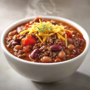 The heartwarming aroma of a simmering pot of chili is enough to evoke feelings of comfort and nostalgia. This stovetop chili is a classic American dish that combines savory ground beef with rich spices and hearty beans, creating a comforting main course that's perfect for family dinners or gatherings. With its bold flavors and customizable toppings, this chili is sure to become a favorite.