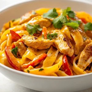 This Zesty Chicken Fajita Pasta Delight combines the authentic flavors of Tex-Mex cuisine with the comforting essence of pasta. A dish that’s easy to prepare, it is perfect for weeknight dinners or gatherings. With its vibrant colors and delicious mix of spices, this recipe is sure to be a hit at any table. The harmonious blend of chicken, fresh vegetables, and rich, creamy sauce makes it a delightful option that can satisfy both lovers of pasta and fans of Tex-Mex flavors alike.