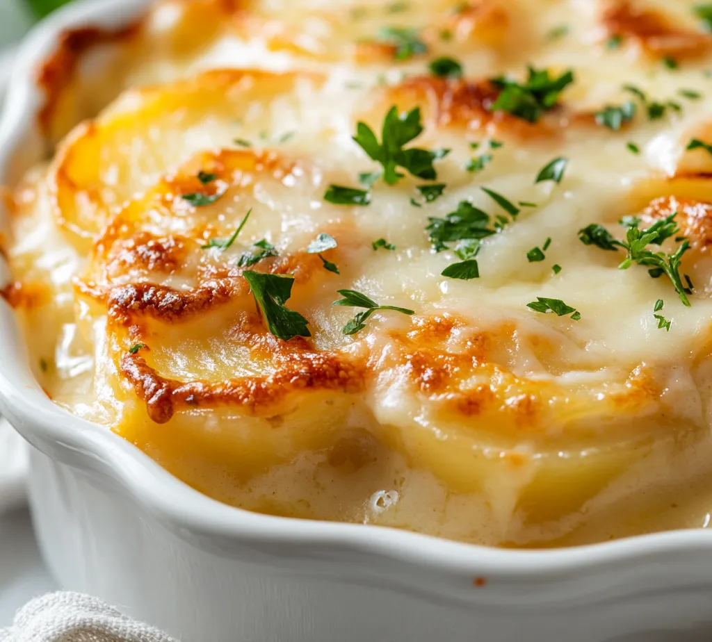 Creamy scalloped potatoes are a timeless classic that brings warmth and comfort to any meal. They're not just a side dish; they're a culinary centerpiece designed to tantalize your taste buds. With layers of thinly sliced russet potatoes enveloped in a rich, velvety cheese sauce, this dish is perfect for family gatherings, holiday feasts, or a cozy weeknight dinner. The combination of sharp cheddar and Gruyère cheeses harmonizes beautifully, providing a flavor profile that is both indulgent and satisfying.