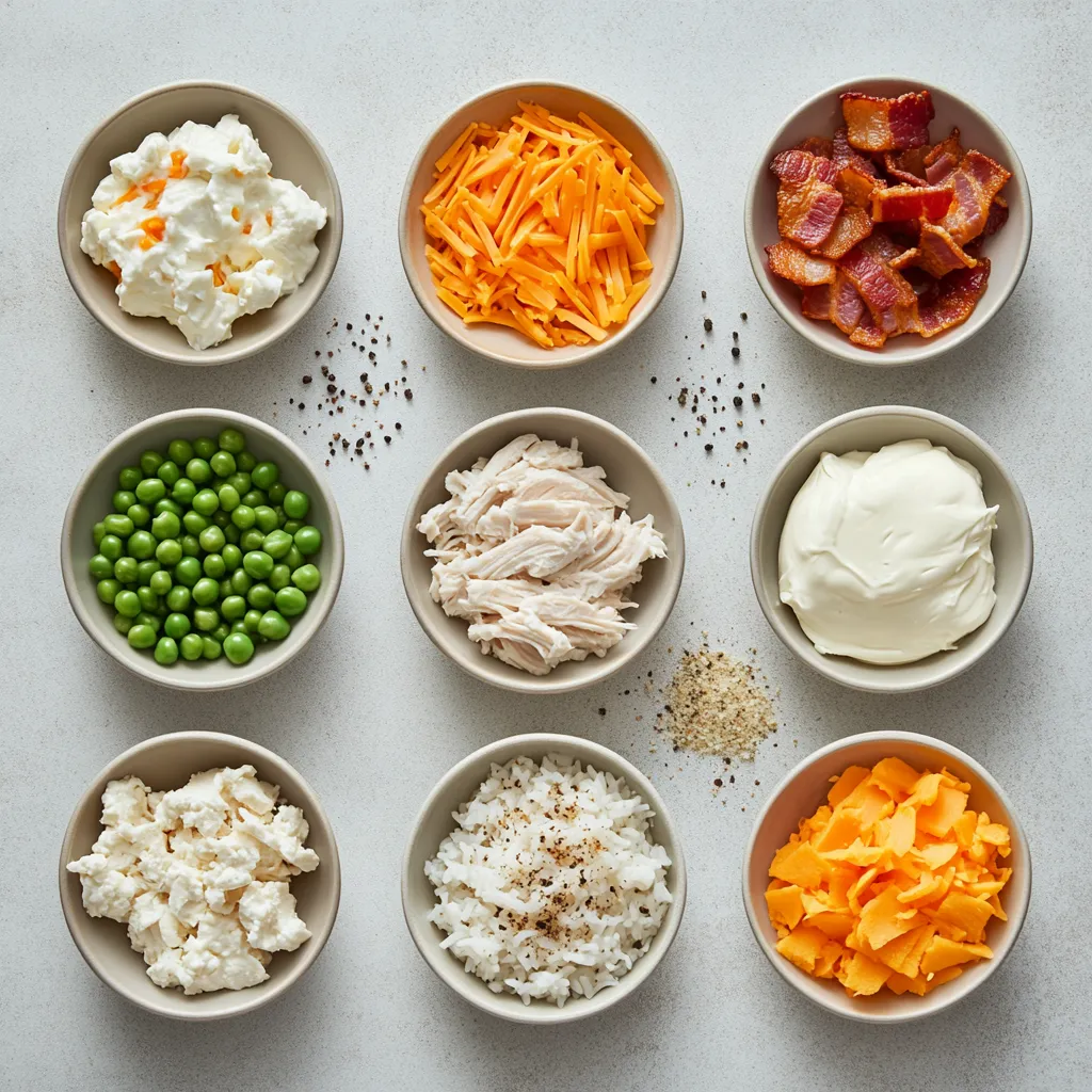 The One-Pot Thanksgiving Baked Crack Chicken Casserole is a culinary delight that seamlessly combines rich flavors and comforting textures. This dish features cooked shredded chicken, creamy cheese, and crispy bacon—ingredients that evoke warmth and hominess, making it a perfect centerpiece for festive gatherings or a cozy family dinner. Served hot from the oven, this casserole is not only indulgent but also effortlessly prepared, allowing you to enjoy more time with your guests rather than spending hours slaving away in the kitchen.