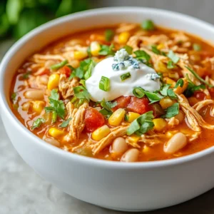 Fiery Buffalo White Chicken Chili presents a deliciously spicy twist on the classic chili, catering to those who adore bold flavors. This chili is not just a favorite among spice lovers; its rich, hearty nature makes it a perfect dish for chilly evenings, casual gatherings, or game day parties. Combining tender chicken with creamy white beans, sweet corn, and fiery buffalo wing sauce, each spoonful promises a mouthwatering experience.