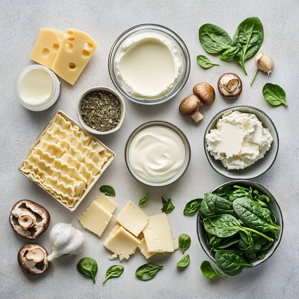 The luxurious layers of Creamy Spinach and Mushroom Lasagna make it a satisfying main course for gatherings or weeknight dinners. This classic Italian dish combines the richness of cheeses with the earthy flavors of mushrooms and the freshness of spinach, appealing to a wide array of palates. As the comforting aroma wafts through your kitchen, this dish transforms any meal into a warm and inviting experience, bringing friends and family together. Each slice serves not only as a treat for the taste buds but as a feast for the eyes with its vibrant colors and creamy textures.