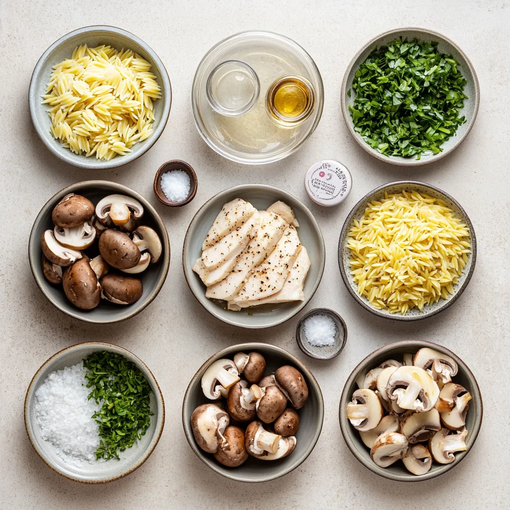 Orzo Chicken Delight with Mushroom Medley is a delectable Italian dish that combines tender chicken breast and earthy mushrooms with the comforting texture of orzo pasta. The result is a wonderfully balanced meal that encapsulates rich flavors, making it a favorite for families and entertaining guests alike. With its sumptuous essence and delightful combination of textures, this dish serves as the perfect comfort food to enjoy on a cozy evening or for a lively gathering.