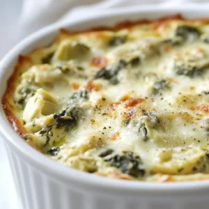 The Oven-Baked Spinach Artichoke Delight is a quintessential American appetizer that combines creamy textures and flavorful ingredients, making it a star attraction at any gathering. Whether it's a game day, a holiday party, or a casual family dinner, this dish promises to tantalize taste buds and impress guests. The rich combination of spinach and artichokes melded with cheeses creates a comforting dip that is both hearty and memorable.