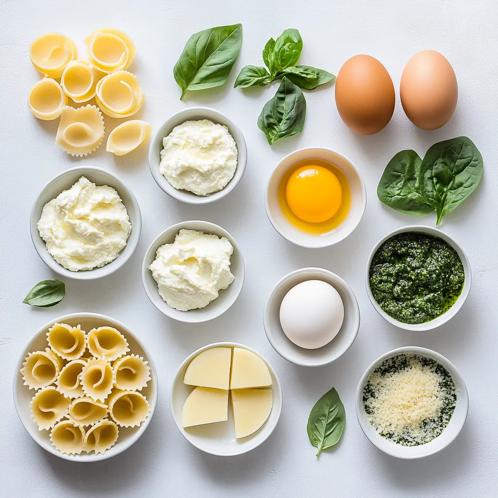 Spinach and ricotta stuffed pasta shells are a delectable Italian main course that combines creamy cheese with fresh spinach, all enveloped in tender pasta and drizzled with vibrant basil pesto sauce. This dish not only tantalizes your taste buds but also serves as a visually impressive centerpiece at any dinner table. The balance of flavors—rich ricotta, savory mozzarella, and aromatic basil—creates a comforting yet sophisticated experience suitable for family dinners or casual gatherings.