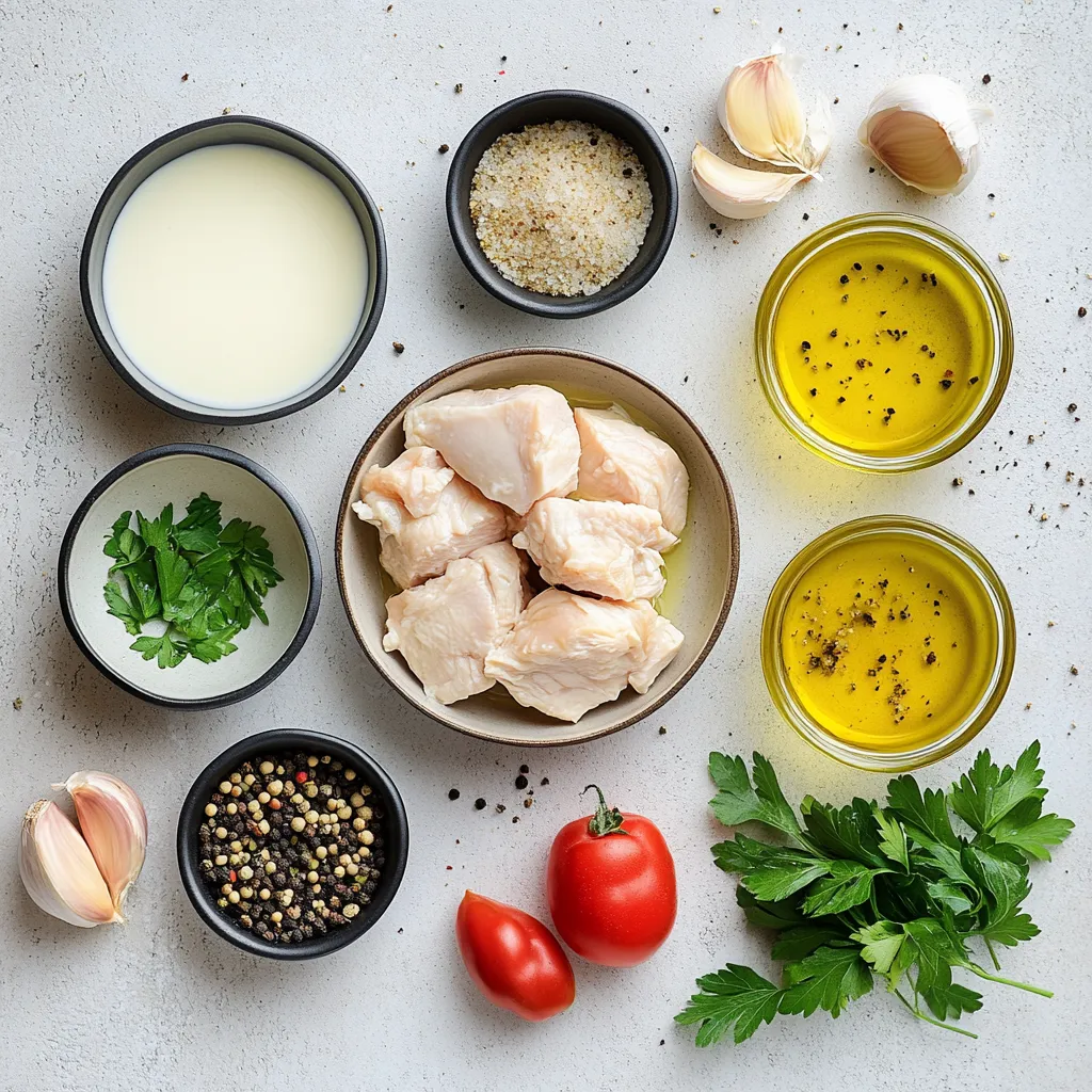 The Creamy Garlic Chicken Delight is a rich and comforting main course that brings the flavors of American cuisine to your dinner table. This dish features succulent boneless, skinless chicken breasts enveloped in a luscious cream sauce that’s infused with aromatic garlic. It strikes the perfect balance between savory and indulgent—ideal for both weeknight family dinners and special occasions alike. The harmonious blend of flavors is likely to impress your guests, making it a go-to recipe for various entertaining situations.