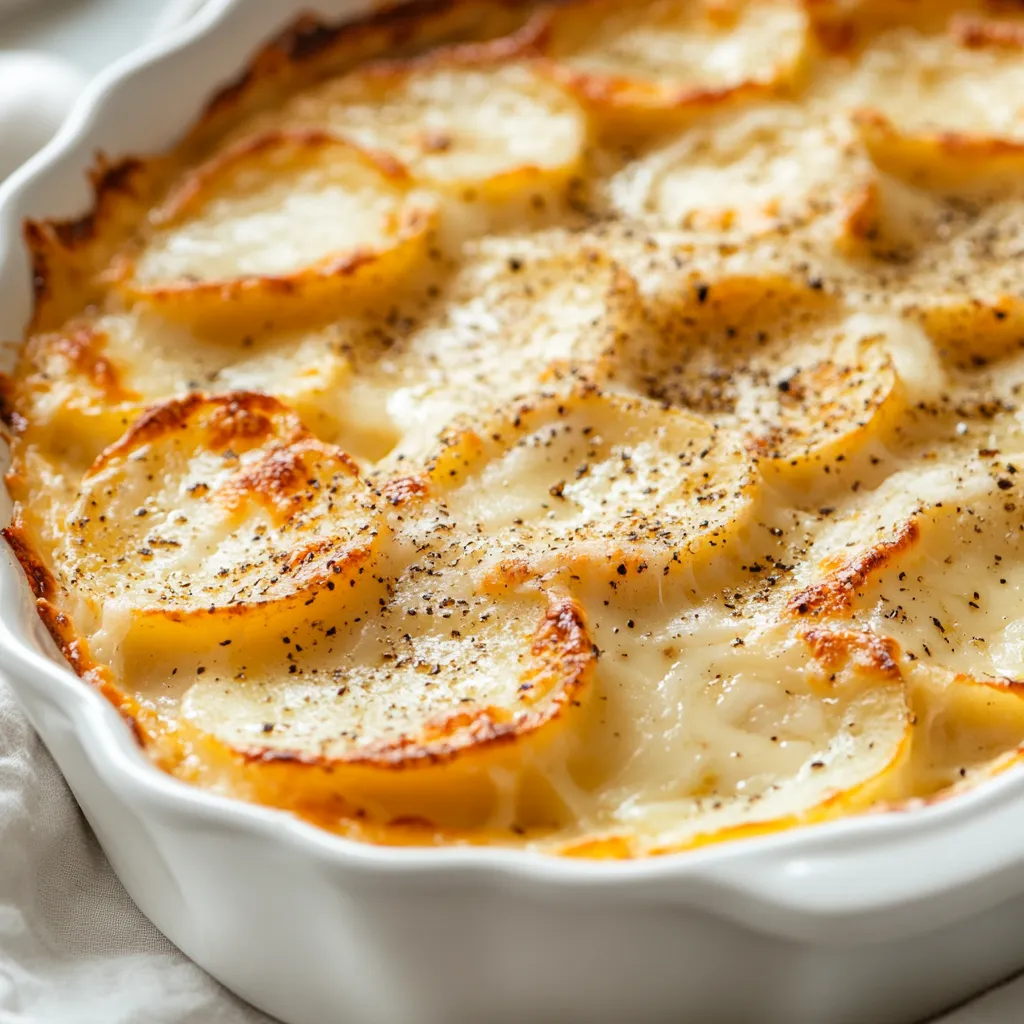 Creamy Baked Scalloped Potatoes are a quintessential American side dish that perfectly complements any meal. This dish is a celebration of comfort and indulgence, featuring layers of thinly sliced russet potatoes enveloped in a rich and velvety cheese sauce. The combination of creamy and cheesy textures, combined with a hint of garlic and thyme, elevates this dish beyond a mere accompaniment to the main course. Whether it’s a holiday feast, a family gathering, or a cozy weeknight dinner, these scalloped potatoes are sure to impress and satisfy.