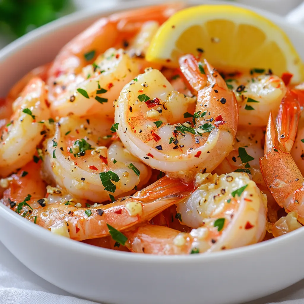 Garlic Butter Shrimp Delight is an exquisite combination of flavors and textures that elevates any dining experience. This tantalizing dish showcases succulent, large shrimp that are seamlessly enveloped in a creamy butter sauce infused with the aromatic notes of garlic and a hint of warmth from red pepper flakes. Whether you're looking to impress guests at a dinner party or enjoy a cozy meal at home, this recipe stands out as an appealing choice.