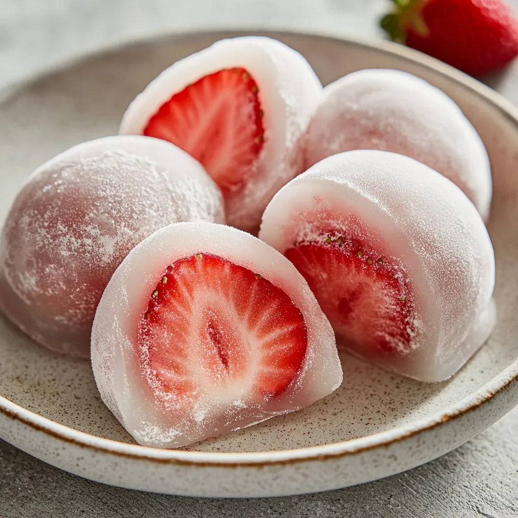 Exploring the delightful world of Japanese desserts, strawberry ice cream mochi bites stand out as a fusion of flavors and textures. This chilled treat beautifully combines the sweetness of strawberries with the chewy texture of mochi, creating a dessert that is not only delicious but also visually appealing. Perfect for warm weather, these bites are an exciting way to enjoy ice cream in a unique form. Whether you are hosting a summer gathering or simply craving a sweet snack, these mochi bites will surely impress your guests and family alike. Their vibrant color and playful form make them a fun treat for both children and adults.