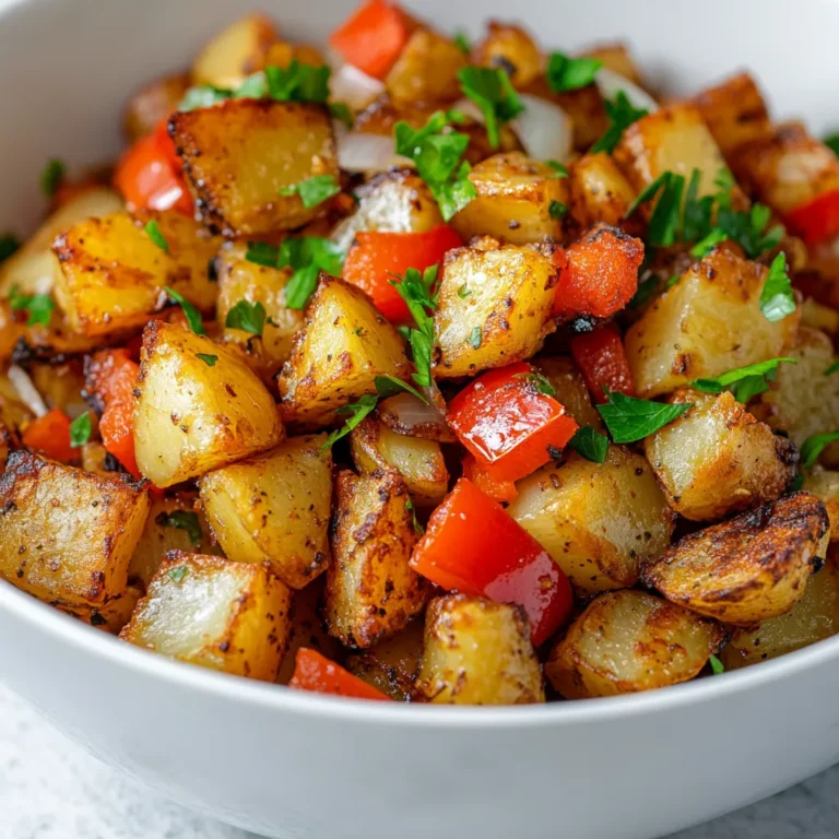 The Sizzling Breakfast Potato Medley is a delightful way to start your day, packed with flavors and textures that excite the palate. This vibrant dish not only satisfies hunger but also adds a splash of color to your breakfast or brunch table. Featuring beautifully roasted russet potatoes, aromatic onions, and sweet red bell peppers, each bite offers a delightful combination of crunch and comfort. The medley is not only visually appealing but also a simple and healthy option that can pull together a hearty meal in no time.