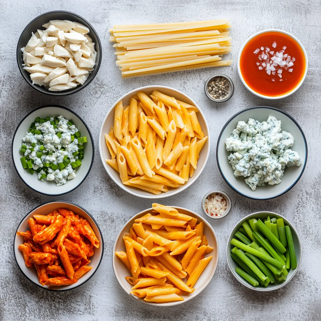 Buffalo Chicken Pasta Delight is a mouthwatering dish that perfectly combines the zesty flavors of buffalo chicken with creamy pasta. This recipe is ideal for those craving comfort food with a kick, making it an excellent choice for a bustling weeknight dinner or a casual gathering with friends. The marriage of tender penne pasta and succulent shredded chicken, enveloped in a spicy buffalo sauce and creamy cheese, provides a satisfying experience that is both hearty and indulgent.