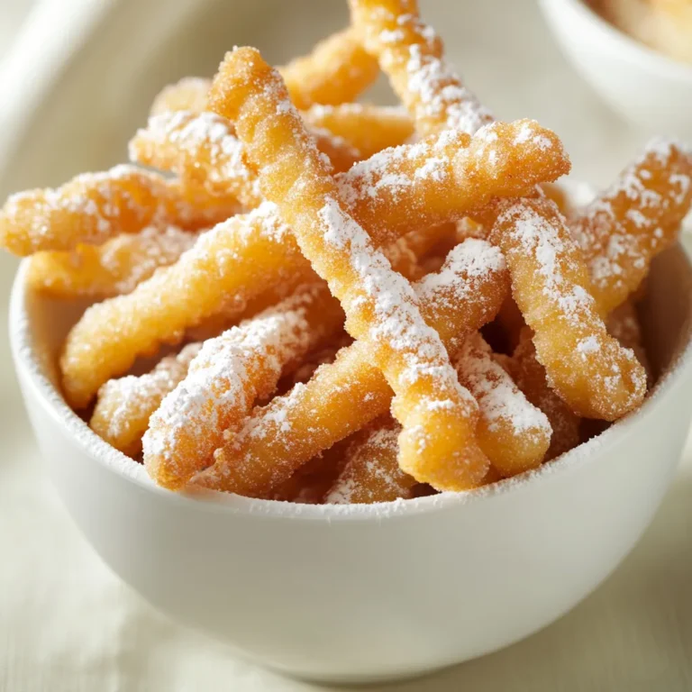 Explore the delightful world of funnel cake sticks, a classic American dessert that captures the essence of fun fairs and carnival treats. These crispy, golden brown sticks are not just visually appealing but also incredibly flavorful. With their inviting aroma and satisfying crunch, they make for a great addition to any dessert table. Ideal for sharing, funnel cake sticks emulate the joys of traditional funnel cake in a more manageable form, transforming a beloved fair favorite into an easy-to-enjoy delicacy right in your own kitchen.
