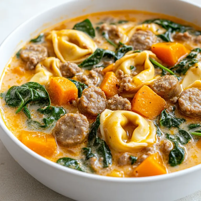 Exploring the rich and comforting flavors of Italian cuisine, this Decadently Creamy Sausage Tortellini Soup with Sweet Potatoes & Spinach is a perfect dish for chilly evenings. The warmth emanating from a bowl of soup is unparalleled, especially when it's loaded with hearty ingredients. The combination of Italian sausage, gently sweetened sweet potatoes, and soft cheese tortellini creates an ensemble that is both satisfying and delightful. Furthermore, the addition of fresh baby spinach not only enhances the nutritional profile but also adds a pop of color and freshness.