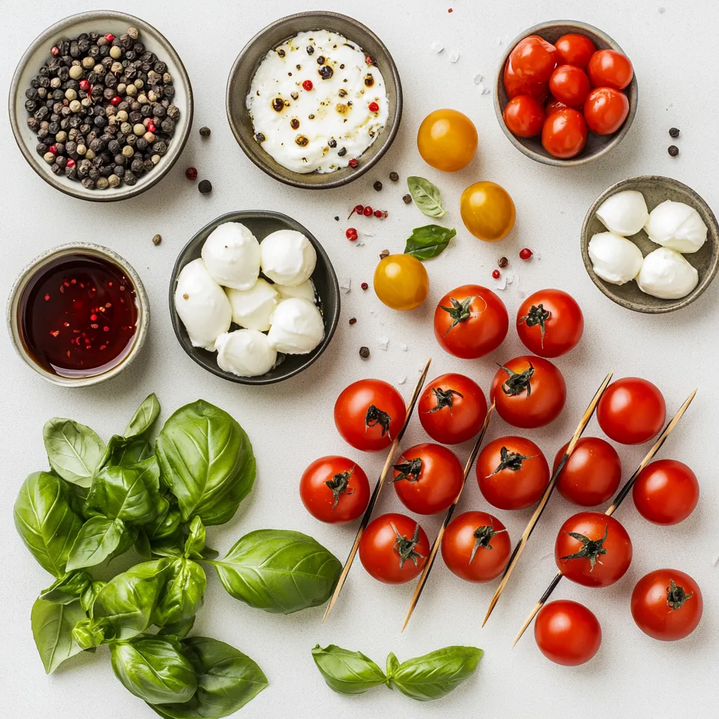 Caprese Salad Skewers are a delightful representation of Italian cuisine, capturing the essence of freshness and simplicity that this culinary tradition is known for. These bite-sized appetizers are not just visually appealing but also bring together the harmonious flavors of ripe tomatoes, creamy mozzarella, aromatic basil, and a touch of balsamic glaze. Whether you're hosting a summer gathering, attending a picnic, or simply looking for a light snack, these skewers stand out as a tasty and elegant choice.