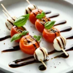 Caprese Salad Skewers are a delightful representation of Italian cuisine, capturing the essence of freshness and simplicity that this culinary tradition is known for. These bite-sized appetizers are not just visually appealing but also bring together the harmonious flavors of ripe tomatoes, creamy mozzarella, aromatic basil, and a touch of balsamic glaze. Whether you're hosting a summer gathering, attending a picnic, or simply looking for a light snack, these skewers stand out as a tasty and elegant choice.