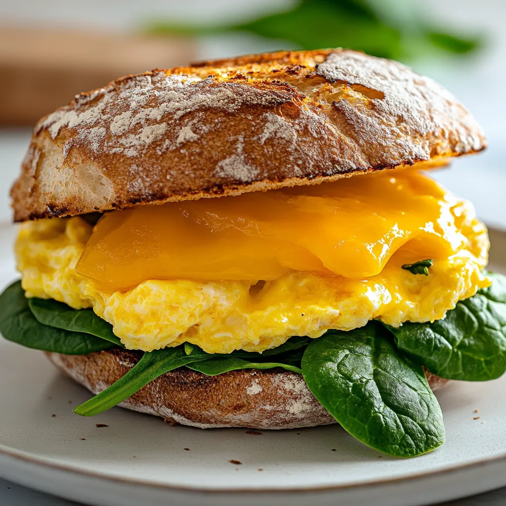 This Savory Breakfast Egg Delight Sandwich is the perfect way to start your day. Combining the richness of eggs with the sharp flavor of cheddar cheese, this quick breakfast option provides a nourishing and satisfying meal. In just 10 minutes, you can whip up a delightful sandwich that fuels your morning routine. Whether you're rushing to work or leisurely enjoying your weekend, this sandwich is both easy and fulfilling. The construction and presentation are delightfully uncomplicated, making it a mood booster that’s also health-conscious.