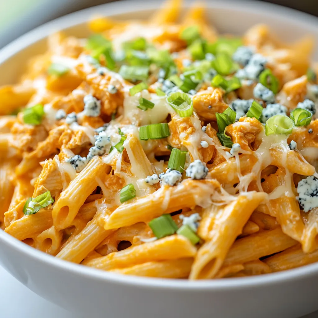 Buffalo Chicken Pasta Delight is a mouthwatering dish that perfectly combines the zesty flavors of buffalo chicken with creamy pasta. This recipe is ideal for those craving comfort food with a kick, making it an excellent choice for a bustling weeknight dinner or a casual gathering with friends. The marriage of tender penne pasta and succulent shredded chicken, enveloped in a spicy buffalo sauce and creamy cheese, provides a satisfying experience that is both hearty and indulgent.